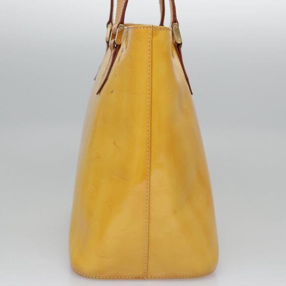 LOUIS VUITTON Monogram Vernis Houston Hand Bag Lime Yellow M91055 - Picture 4 of 13
